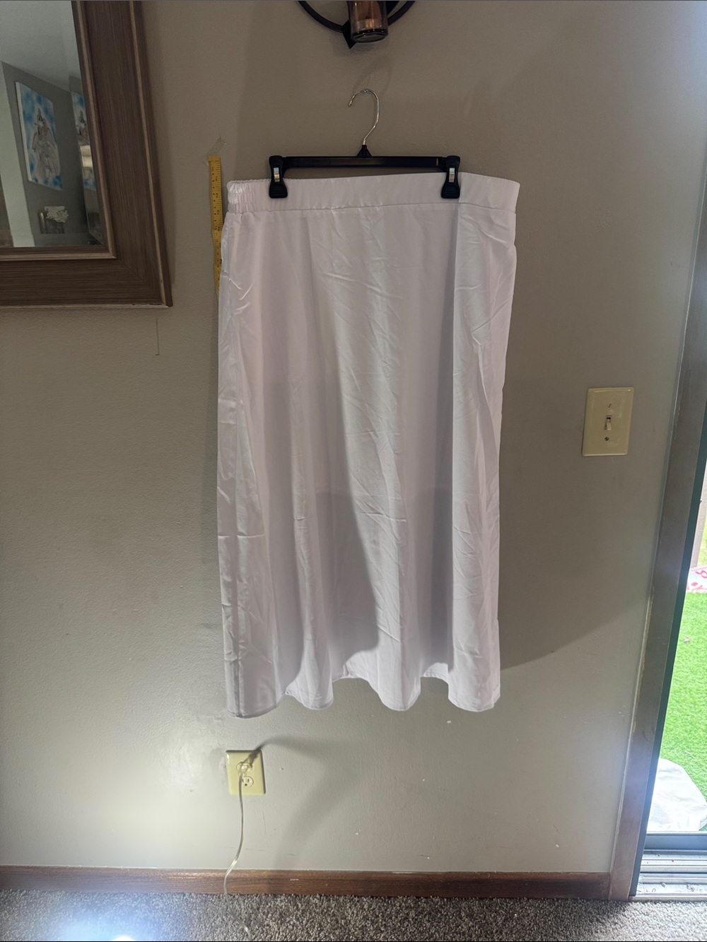 Women’s White Maxi Skirt with Elastic Waist